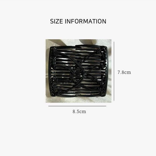 Black Adjustable Elastic Hair Comb,Stretchy Double Comb Hair Clip,No Crease Hair Pins Double Slides Hairpins Combs Women Hair Styling Accessories Hair Care Styling Tools and Appliances