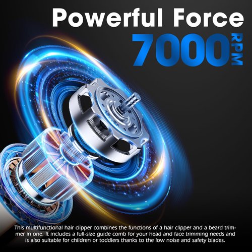 JAMAKY Hair Trimmer for Men, Zero Gap Beard Trimmer, T Blade Trimmer for Men, Rechargeable, Type-C, Home, Black