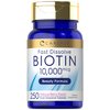 Carlyle Biotin 10000mcg | 250 Fast Dissolve Tablets | Max Strength | Vegetarian, Non-GMO, Gluten Free Supplement