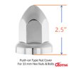 CHDT66 Chrome Lug Nut Covers for Semi Trucks - Easy Push on Fitting - ABS Plastic Chrome Lug Nut Covers 33 mm - Classic Height: 2.5" - Bag Pack of 10 PC