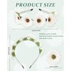 Ufgin Women's Sunflower Headband Set - Hair Clips, Wreath, Hippie Accessories & Hair Accessories for Girls (White)