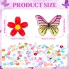 Molain 100Pcs Mini Resin Butterflies Flowers, Miniature Dollhouse Accessories Tiny Butterflies for Crafts, Mini Resin Flowers Figurines for DIY Fairy Garden Dollhouse Micro Landscaping Decoration