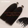 Lacer Hair Kinky Straight Hair I Tip Hair Extensions Natural Human Hair 22 Inch I Tips Human Hair for Black Women Cold Fusion Microlink Hair Extensions Human Hair 50 Gram 50 Strands/Pack