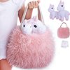 Perfectto Design Unicorn Toy for Girls Age 3-10. 4 PCS Set - Mommy and Baby Stuffed Animals, Bag and a Doll Blanket. Unicorn Gift for 3-8 Year Old Birthdays and Christmas.