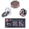 Brain Teaser Puzzle for Adults Puzzles Metal Hole Lock Adult Educational Toy Games for Adults Teens Educational Toy Gift (Bronze)