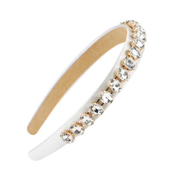 YISSION 1PC White Rhinestone Headband for Women Girls Non Slip Head Bands Fashion Jeweled Hairband Sparkly Crystal Headbands for Women Bling Hair Accessories for Women Girls Wedding Prom Holiday
