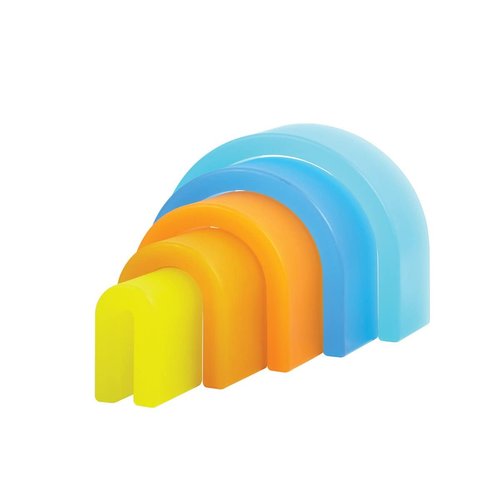 Kaplan Early Learning Discovery Stackers - Natural Tall Arch - 5 Pieces | Toddler Stacking and Sorting, Nesting Toys | Montessori Preschool Block Play