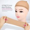 Hoedia 2 PCS Makeup Latex Bald Caps and 2 PCS Nylon Wig Caps Costume Accessories for Halloween Party Adults Kids
