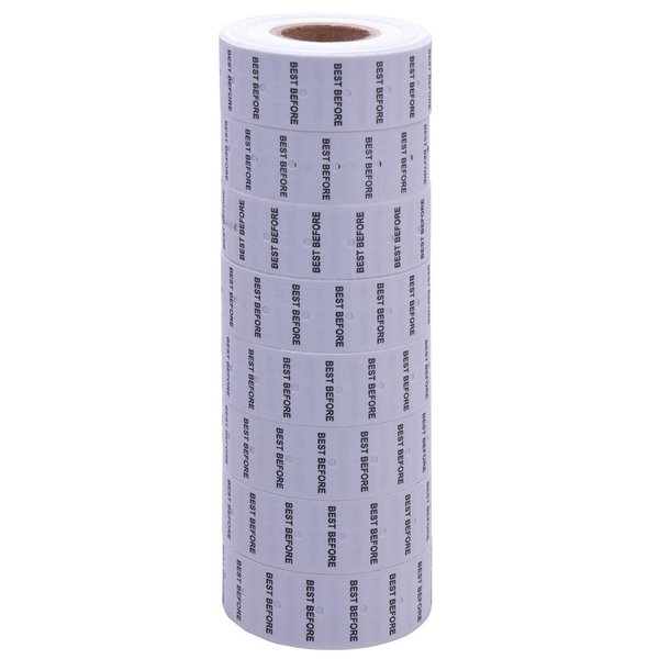White with Black "Best Before" Labels to fit Motex® MX5500 Price Guns 16 Pack (Free Ink roll Included)