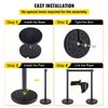 Mophorn 6PCS Stanchion Queue Post, Black 6.5ft Retractable Belt 36In Height, Stanchion Posts Queue Pole for Crowd Control Barriers
