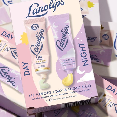 Lanolips Overnight Lip Mask & 101 Lanolin Ointment Duo - Lip Heroes Kit for Complete Day to Night Lip Care - Kit Includes Deeply Replenishing Lip Mask & Pure Lanolin Ointment (2 Count)