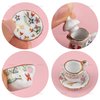 AUEAR, 15 Pack Miniature Ware Porcelain Tea Set 1:12 Miniatur Dish Cup Plate Classic Kitchen Accessories(Gold Leaf Pattern)