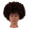 headdoll Afro Curly Mannequin Head with 100% Human Hair Curly Hair Hairdresser Hair Styling Cosmetology Manikin Head Doll head for Hairdresser Practice Styling Dye Braiding with Clamp Stand