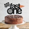 Fast One Cake Topper Racing 1st Birthday Cake Topper Glitter 1st Birthday cake topper for Boys Girls Racing Themed Car Birthday Decoration Party Supplies