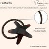 Parcelona French Sleek Star Brown Shell N Black Set of 2 Cellulose Hair Bands Non Slip Ponytail Holder Hair Ties Girls and Women Hair Accessories