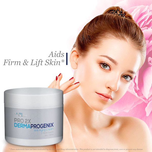 PRO 2X DERMA PROGENIX Cream - Anti Aging Cream - 2 Month Supply - Skin Firming Moisturizer with Vitamin C, Collagen, & Ceramides - Reduce Wrinkles Appearance - Improve Skin Tone, Texture, & Hydration