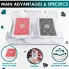 Dual Deck Revolving Card Holder - 360 Degree Poker Playing Cards Holder Canasta Card Holder Casino Accessories Acrylic Playing Card Holder for Playing Card Games - Clear Tray Poker Card Deck Holder