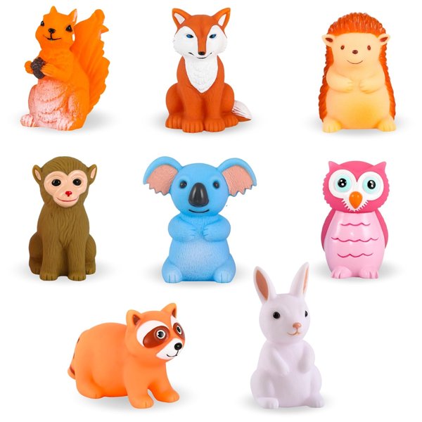 XY-WQ Bath Toys No Hole, for Infants 6-12& Toddlers 1-3, No Hole Bathtub Toys (Animal C, 8 Pcs with Mesh Bag)