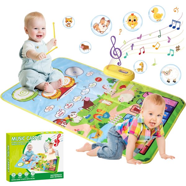 Toddler Toys for 1 2 3 Year Old Boy Toys for Ages 0-2, Piano Mat Baby Toys Gifts for 1 2 3 Year Old Boys Birthday Gift Sensory Toys for Toddlers 1-3 Toddler Boy Toys 2-3 Learning Toys for Toddlers 1-3