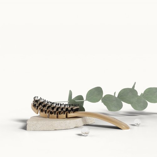 Mon Shampoing Flexible Hair Brush for All Hair Types - Unique Detangling and Brushing Comfort - Boar Bristles - Blonde