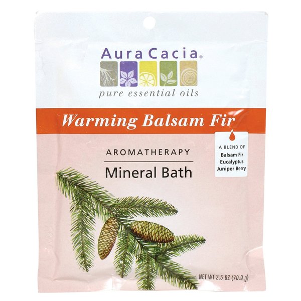 Aura Cacia Aromatherapy Mineral Bath, Warming Balsam Fir, 2.5 ounce packet (Pack of 3)