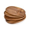 PICNIC TIME TOSCANA -Wine Appetizer Plates, Cocktail Plate with Glass Holder, Cheese Board with Wine Holder, (Acacia Wood), 9 x 6, Set of 4