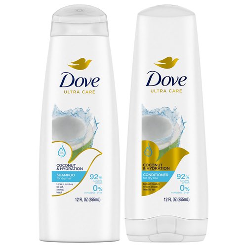 Dove Shampoo and Conditioner Set - Nourishing Secrets Coconut Shampoo and Conditioner, Hydrating Shampoo for Dry Hair, Frizz Control, 12 Oz (2 Piece Set)