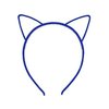 Junfamilee 2 Pcs Blue Simple Comfortable Plastic Cat Ears Headband Women's Headbands Hair Accessories, Women's Fashion Headbands, Blue Cat Ears