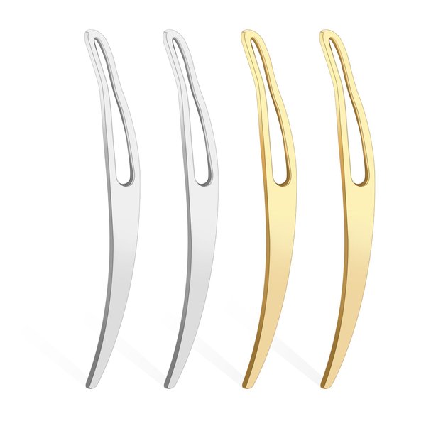 ZEYIYER 4PCS Interlocking Tool for Locs, Sisterlock Retighten Tool Bent-Hook Shape Loc Tools for Interlocking, Easy Hair Loc Needle Tools for Dreads Hair Tightening (Gold, Silver)