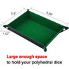 SIQUK Double Sided Dice Tray Folding Rectangle PU Leather and Dark Green Velvet Dice Holder