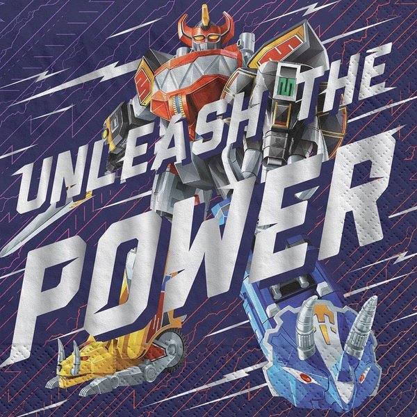 16 Pieces Classic ''Power Ranger'' Beverage Napkins Party Supply
