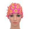 Medifier Swim Cap Floral Petal Retro Style Bathing Caps for Women Rose Pink