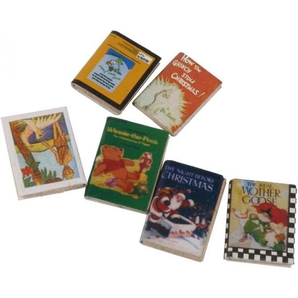 6Pcs Mini Books, 1:12 Dollhouse Miniature Ornament Book Model Colorful Dolls Books Pocket Art Deft Processed，Dollhouse Accessories