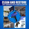 LE LEMATEC Sand Blaster Gun Kit for Paint Removal, Metal Rust Remover & Wood Stripper, Portable Soda Blaster for Air Compressor, Up to 150 PSI Blasting Media for Soda, Aluminum, Sand & Walnut Shells