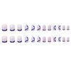 DANMANR Square Press on Nails Short Fake Nails French Acrylic Full Cover False Nails for Women and Girls 24PCS (Blue)