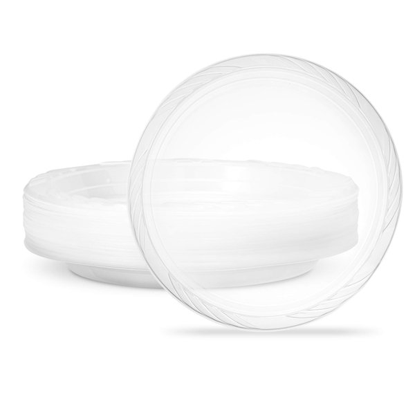 PLASTICPRO 9'' inch Premium Crystal Clear Disposable Plastic Dinnerware Party Plate Pack of 160