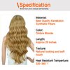 Kalyss 4x4" Lace Front Wigs with Baby Hairs Lightweight Natural Looking 130% Density Curly Body Wavy Ombre Blonde Frontal Lace Hair Wigs for Women Human Hair Blended with Baby Hairs 28" Free Parting