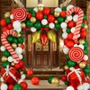 DBKL Balloons 152Pcs Garland Kit for Christmas, Red, White, Green, Gold, Candy Cane, Gift Box, Light Bulb Foil Balloons, Decorations, Party Supplies