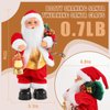 Gfilay Christmas Santa Claus Doll Electric Singing Dancing Toy Twisted Electric Santa Claus Stuffed Plush Toy with Lighting Handheld Lamps for Kids Family Xmas Gift Decorations 12"