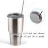 Set of 10 Stainless Steel Straws, HuaQi Straight Reusable Straight Drinking Straws 10.5'' Long 0.24‘’ Dia for 30 oz Tumbler and 20 oz Tumbler, 2 Cleaning Brush Included