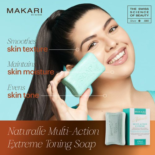 Makari Naturalle Multi-Action Extreme Toning Soap (7 oz) | Moisturizing Bar Soap | Normalizes Oil Levels | Cleanse, Soften, Brighten, and Smooth Rough Skin | Ideal for Sensitive to Dry Skin Types