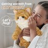Cuckool Orange Tabby Cat Stuffed Animals, Microwavable Stuffed Animals Heating Pad for Cramps, Pain Stress Relief, Heatable Coolable Lavender Scented Plush Toys for Anxiety, Women Kids Bedtime