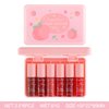 6 Colors Peach Lip Tint Stain Set, Korean Lip Tint Lip Stain Lip Gloss Mini Liquid Lipstick Set, Multi-Use Lip and Cheek Tint, Long Lasting, Waterproof, High Pigment, Vivid Color, Lip Tint Makeup