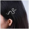 Allereyae Vintage Snake Hair Clip Barrette Serpent Hair Pin Barrette Punk Medusa Side Hair Clip Barrette Bobby Pin Silver Snake Head Clip Headwear Hair Accessories for Women and Girls (Silver)