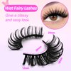 7 Pairs Manga Lashes Wet Look 20mm Flu-ffy D Curl Lashes Cat-Eye Lashes Volume Spiky Lashes Wispy Fairy Lashes Faux Mink False Eyelashes Japanese Korean Lashes(SJ01)