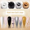 MIZHSE Gel Liner Nail Art Gel Paint Spider Line 4 Pcs, Glitter Silver Gold Painting Swirl French Nail Design Soak off Manicure Set for Nail Art