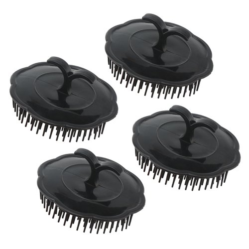 Segbeauty Mens Shampoo Brush, 4pcs Scalp Massage Brushes, Massage Hair Brush Floriated Shower Comb for Deep Cleaning Hair Men's Hand Brush Plastic Growth Beard Brush Pet Grooming Round Palm Brush