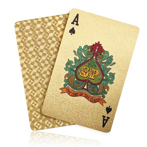 ACELION Waterproof Playing Cards, Plastic Playing Cards, Deck of Cards (Gold Diamond Cards)