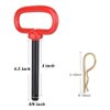 2 Pcs 3/8 inch Red Handle Hitch Pin Accessories for Tractors,Clevis Pin 3/8 x 4 Inch