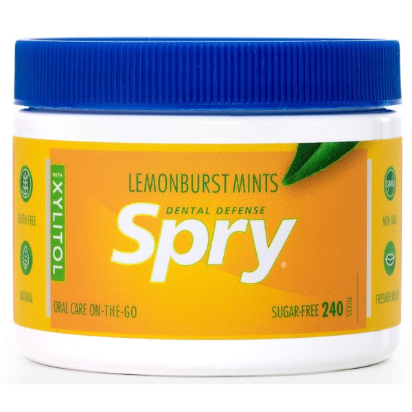Spry Xylitol Mints, Natural Lemon Burst, 240 Count (Pack of 1)